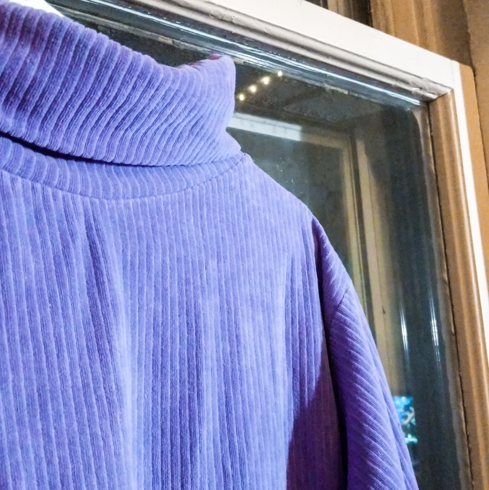 Vintage Velvet Turtle Neck Purple - Small